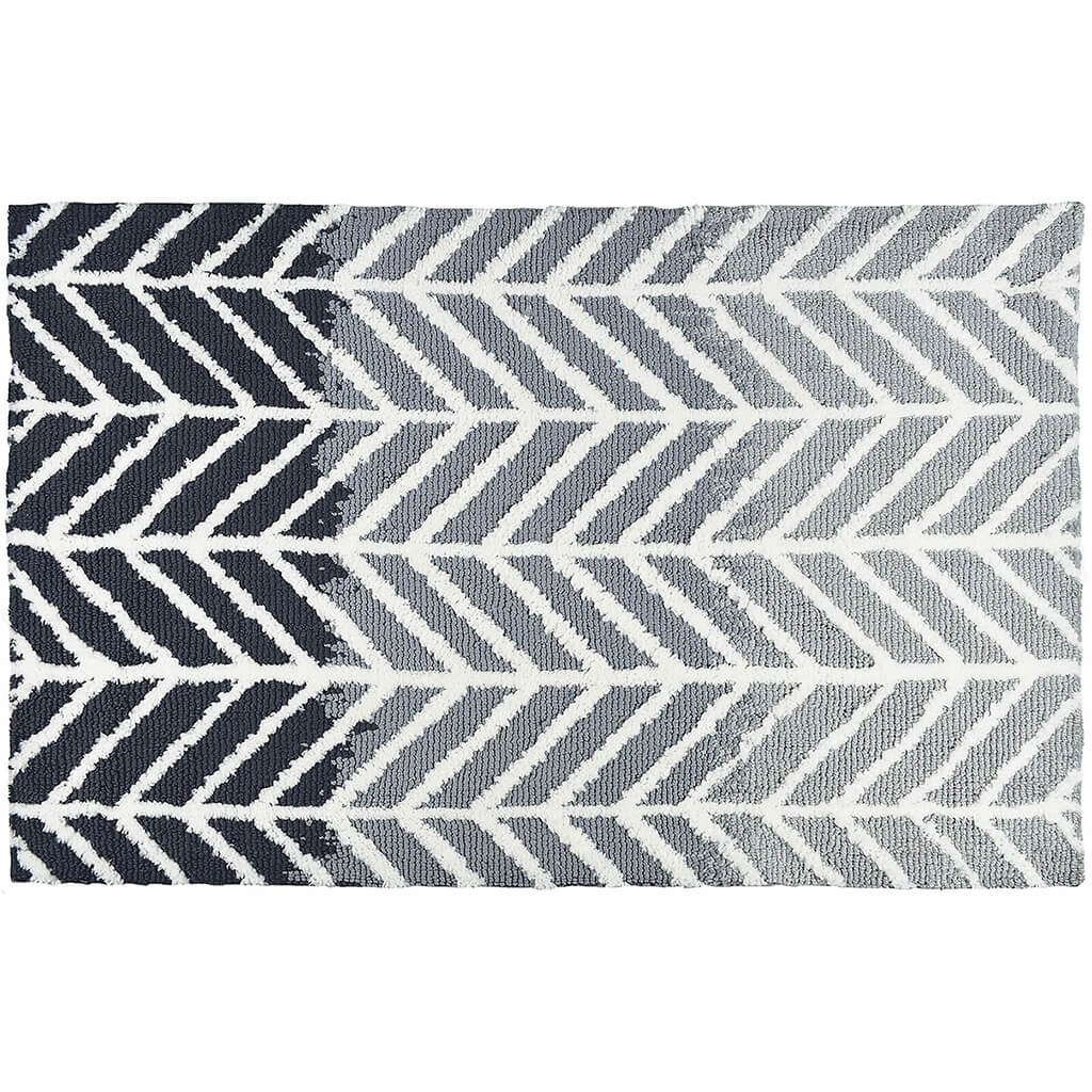 Straight and Arrows Gray Indoor Rug, 21in X 33in