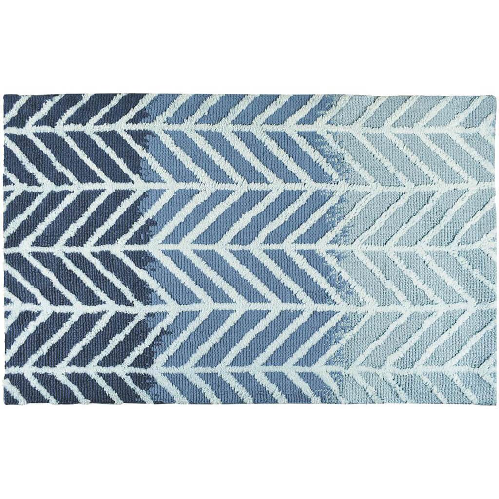 Straight And Arrows Blue Accent Rug 21in x 33in