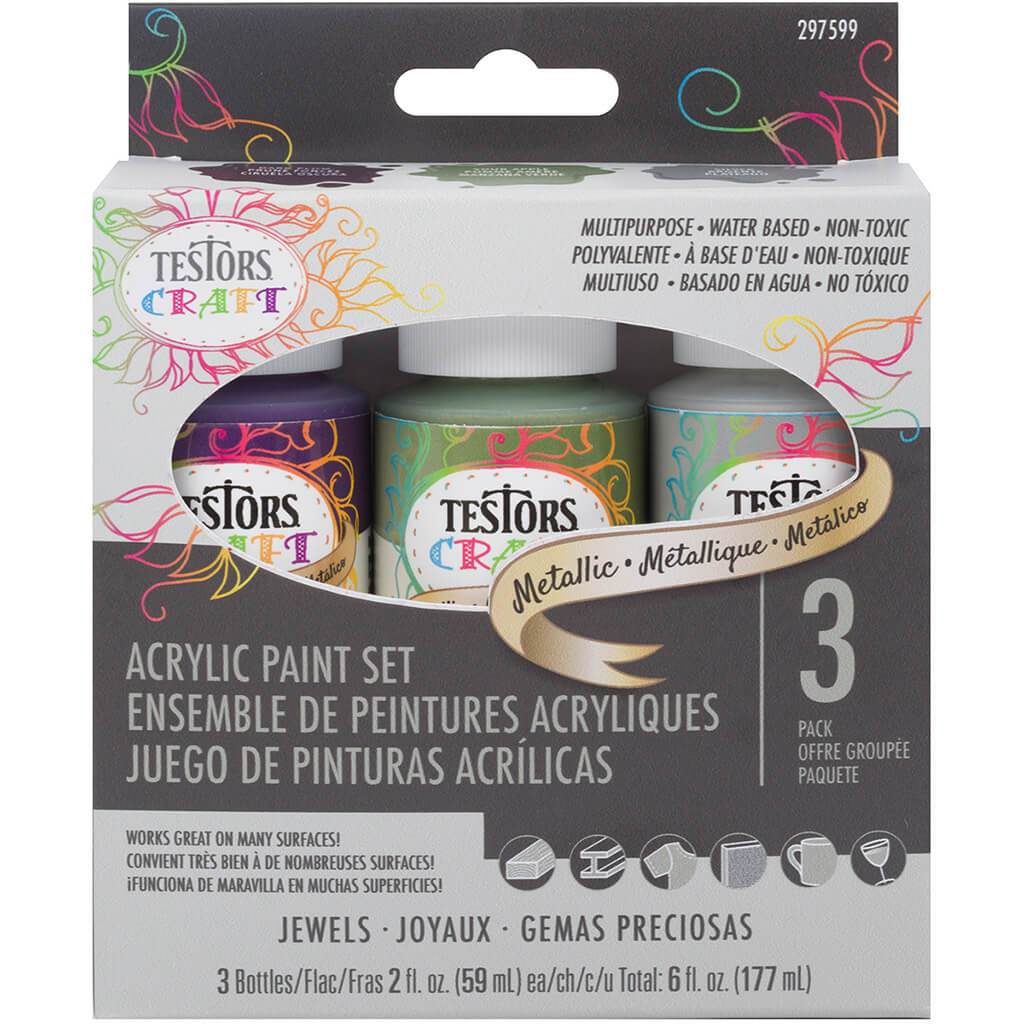 Testors Paint Set Acrylic 3 Color Jewels 3 Pack