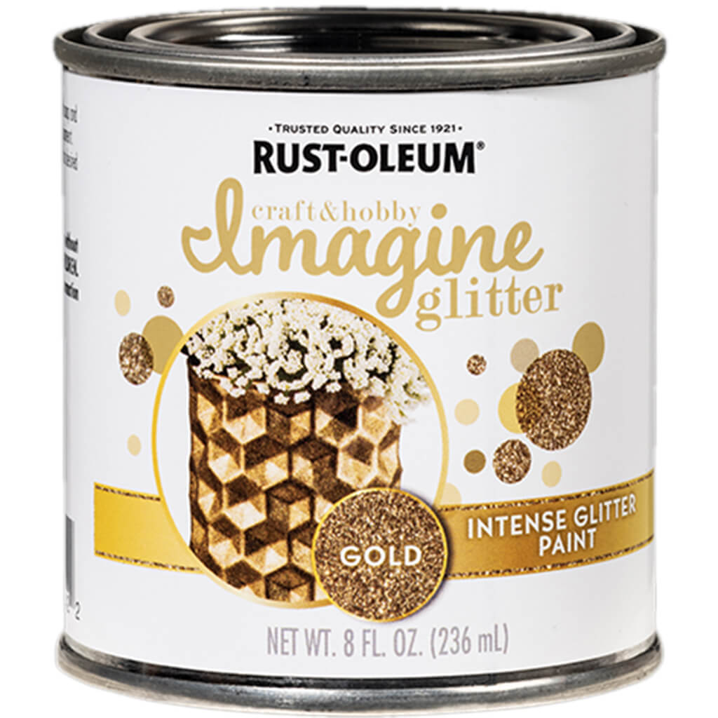 Rust Oleum Craft Hobby Imagine Intense Glitter Paint 8oz Gold