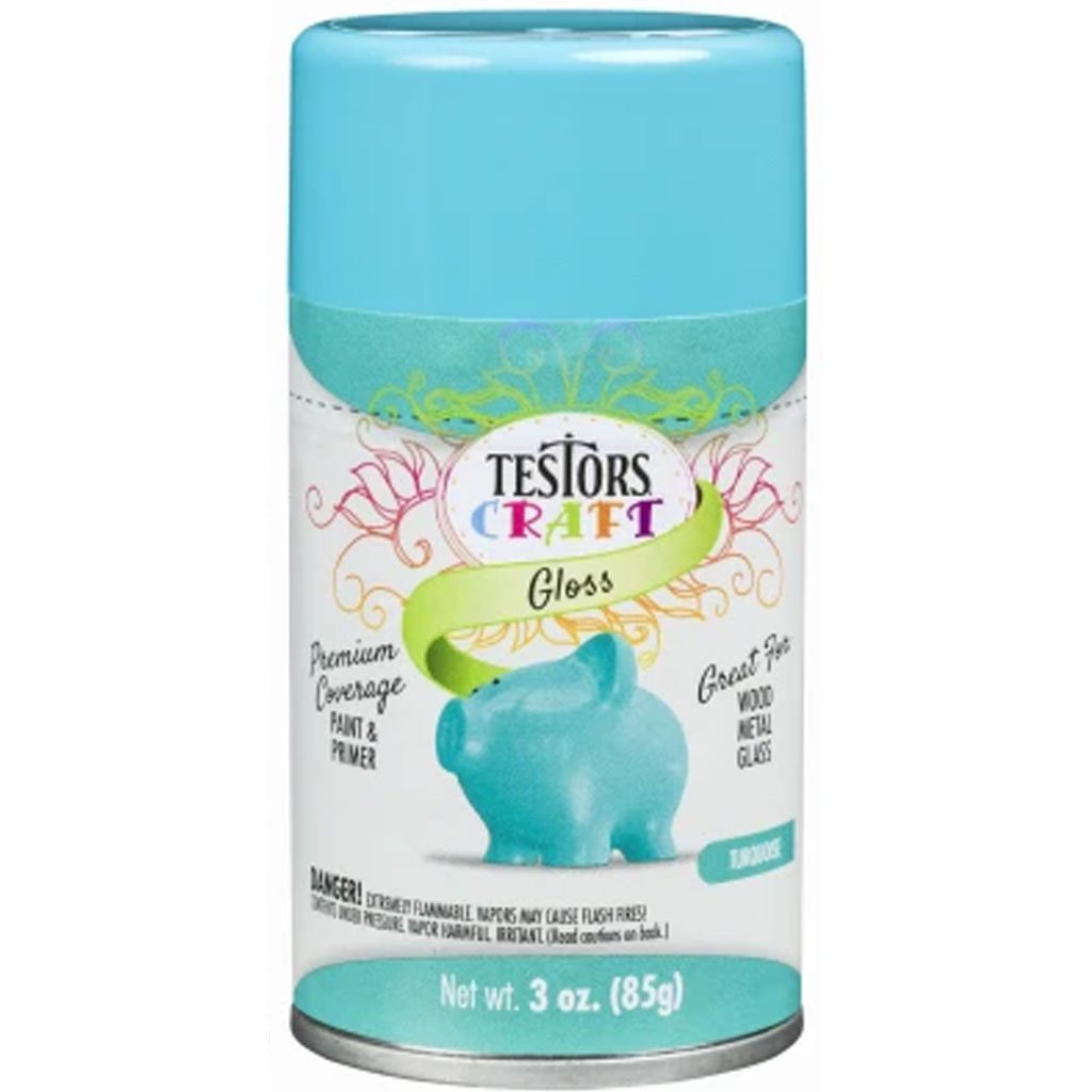 Testors Paint Spray Gloss 3oz Turquoise