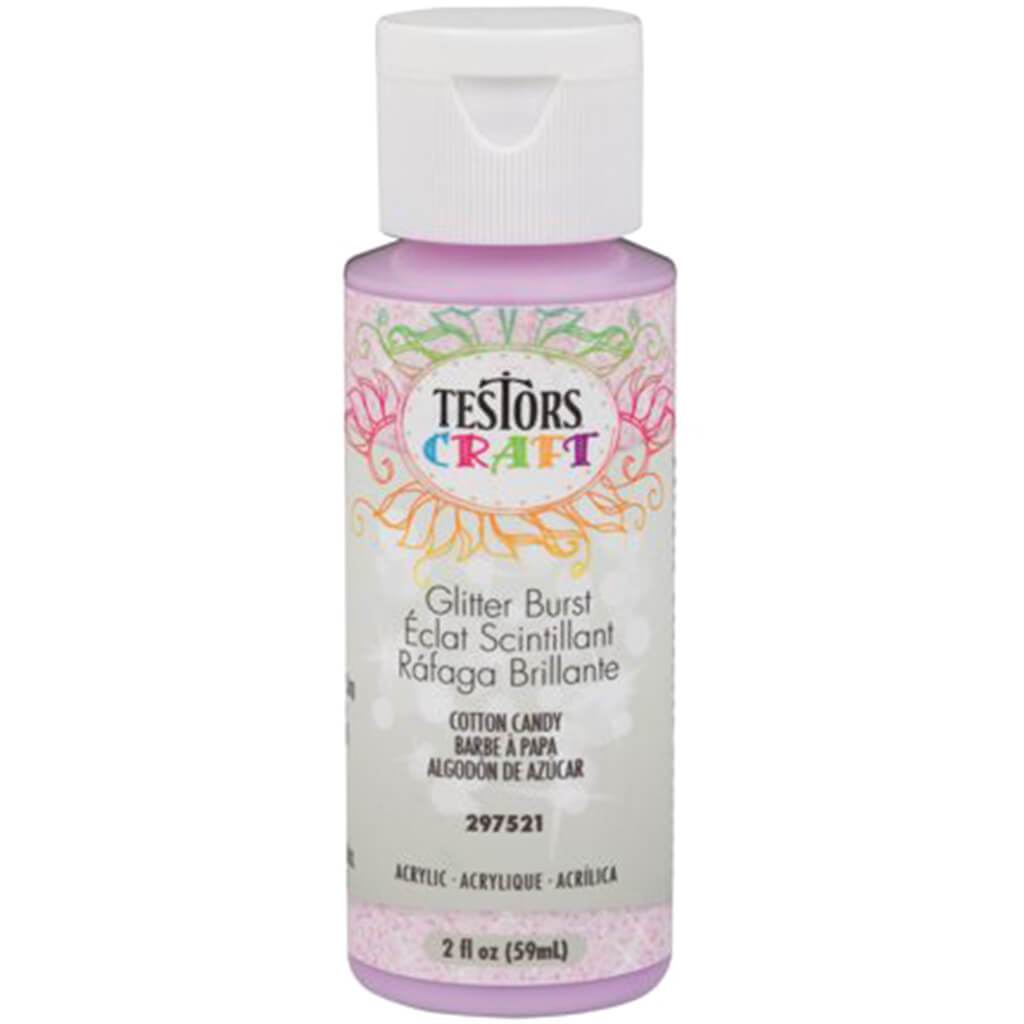 Testors Glitter Burst Acrylic Craft Paint 2oz Cotton Candy