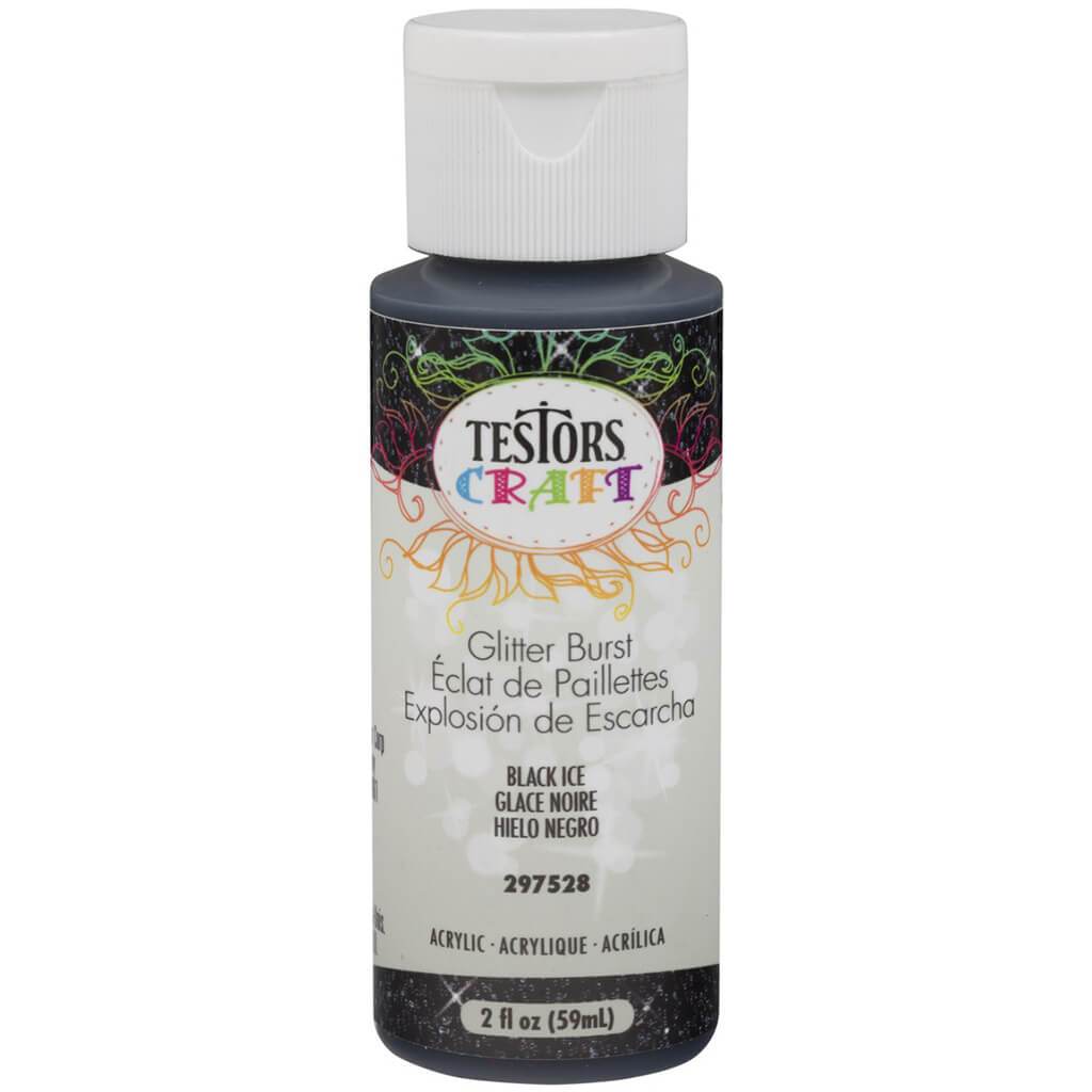 Testors Glitter Burst Acrylic Craft Paint 2oz Black
