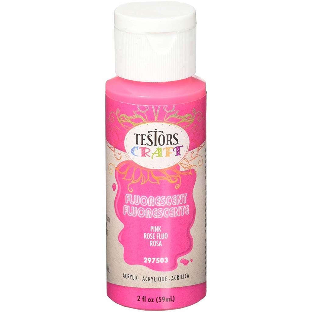 Testors Paint Craft Acrylic Fluorescent Pink 2oz