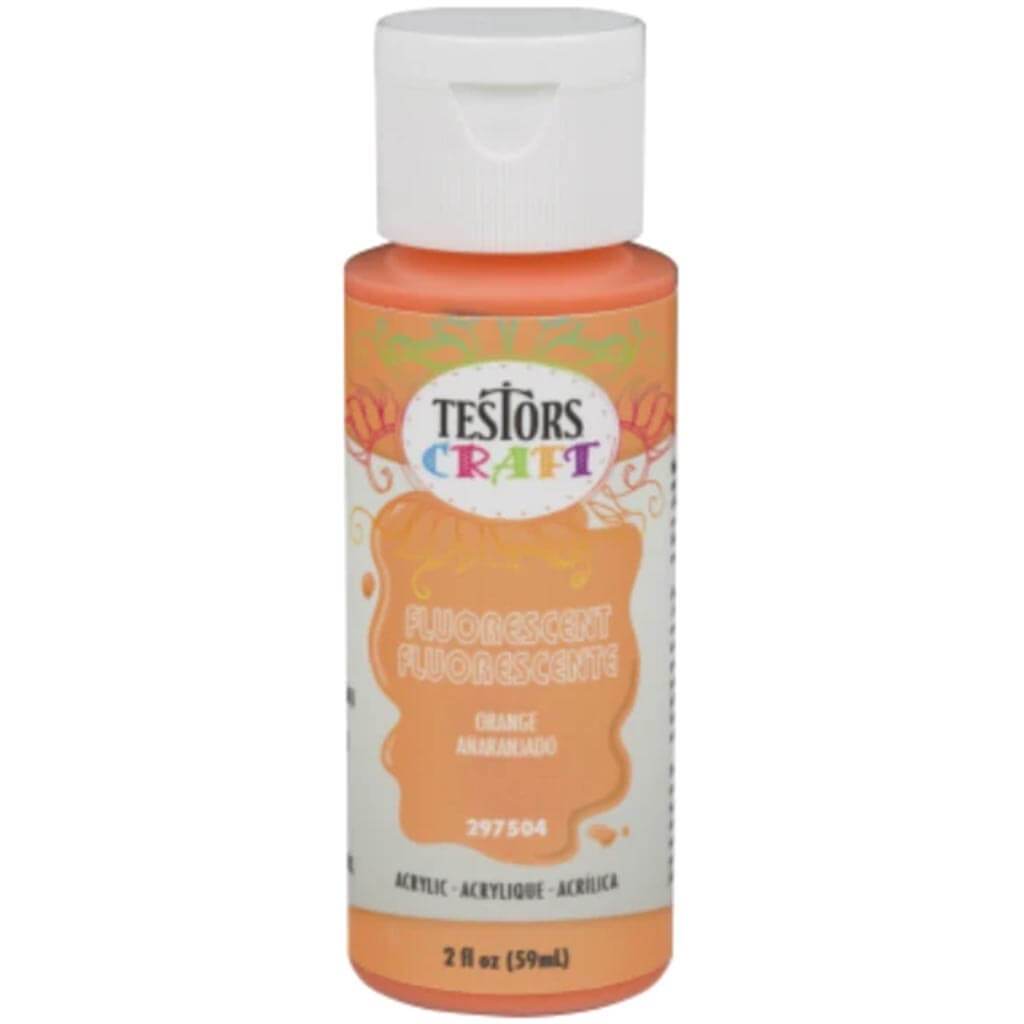 Testors Paint Craft Acrylic Fluorescent Orange 2oz