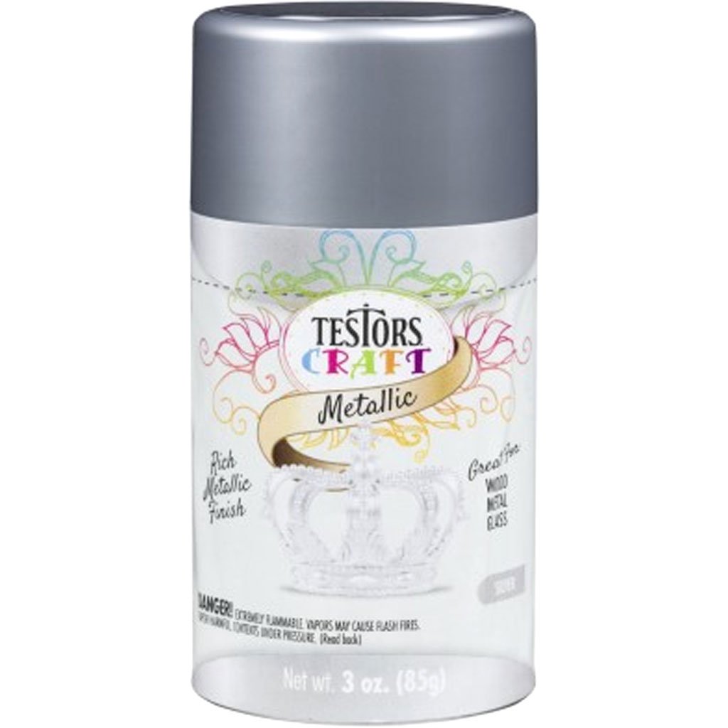 Testors Paint Spray 3oz Metallic Silver