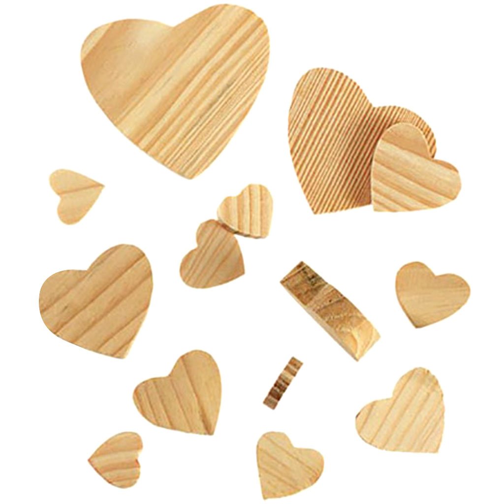 Unfinished Wood Hearts 100g