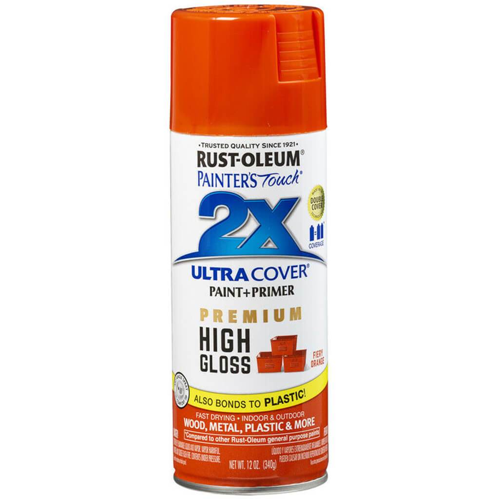 Spray Paint High-Gloss 12oz Fiery Orange