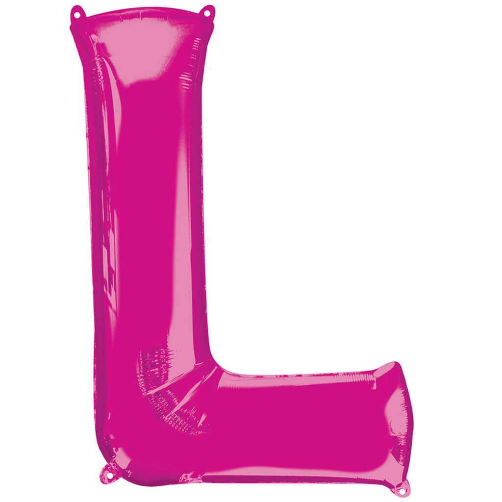 Mini Shape Foil Balloon Letter L 16in Pink