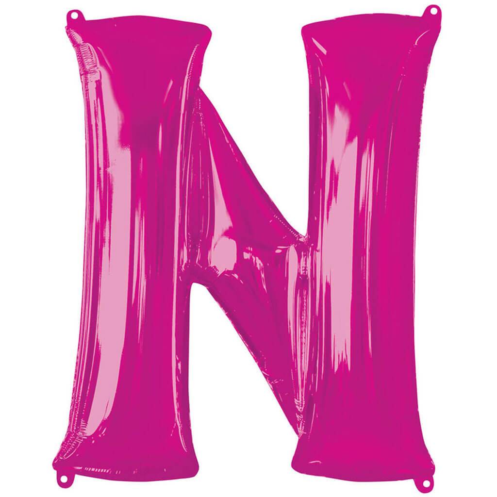 Mini Shape Foil Balloon Letter N 16in Pink