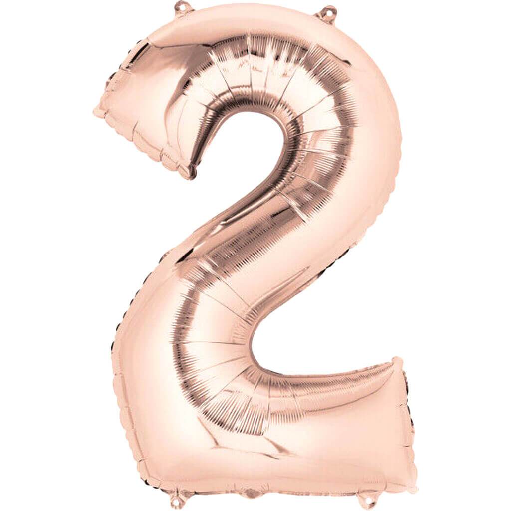 Foil Balloon Number 2 34in Rose Gold