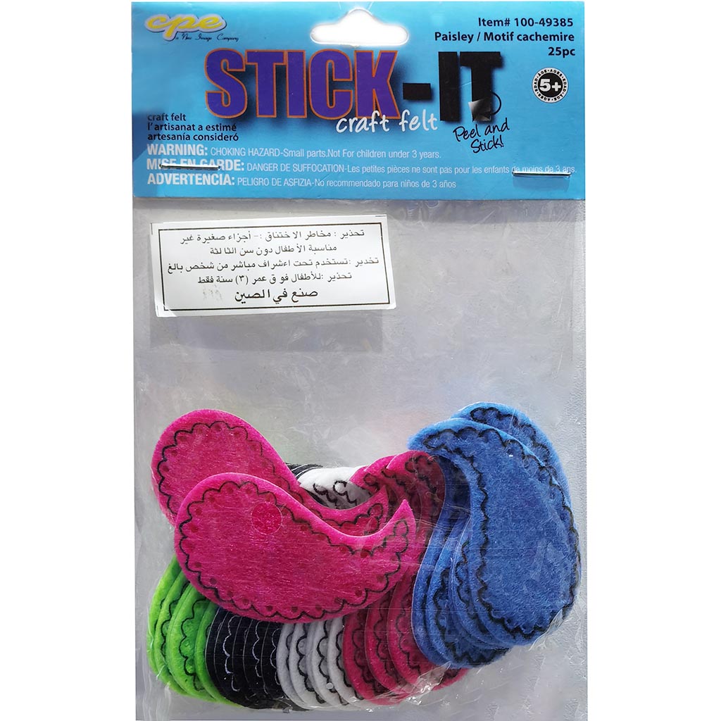 Stick-It Felt Paisley 25pcs