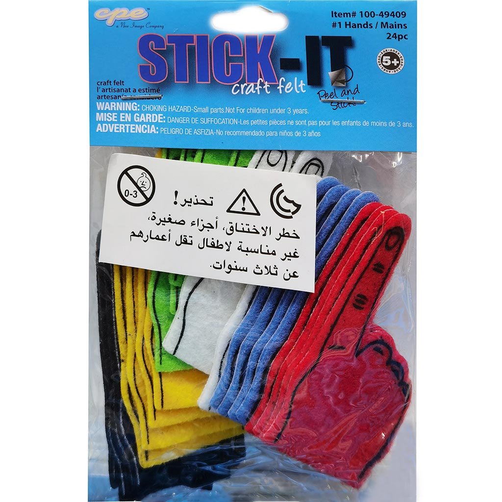 Stick-It Craft Felt 24pcs Hands