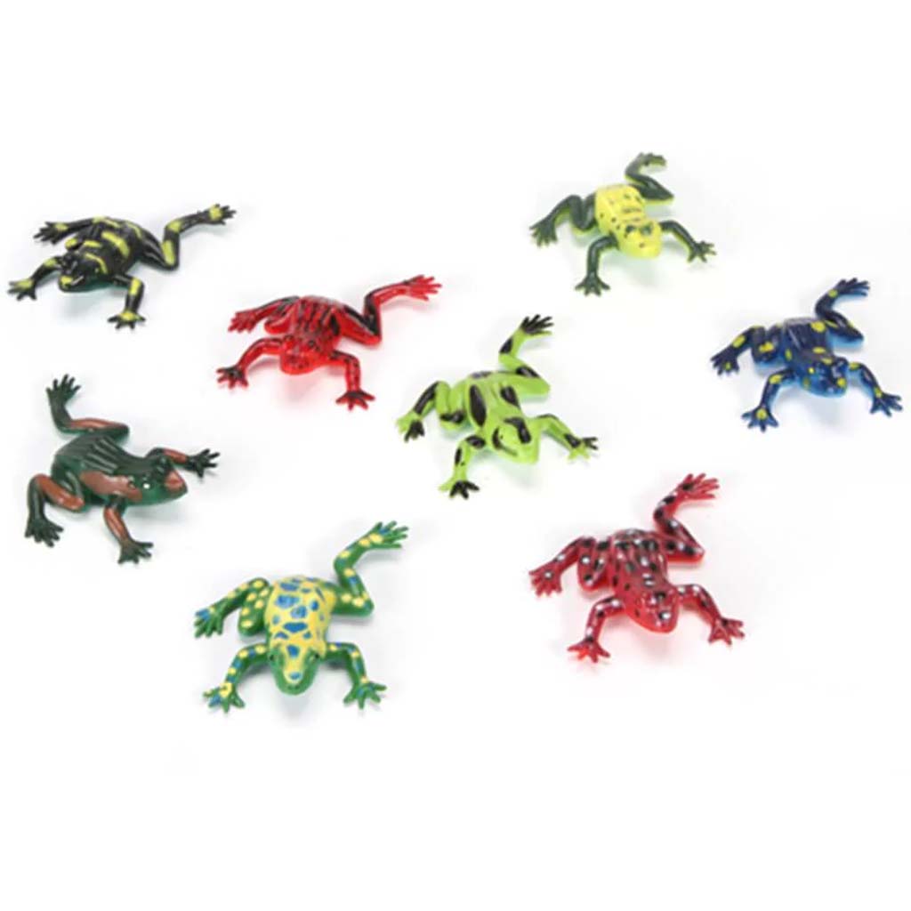 Plastic Frogs 3 inches each 8 pieces 