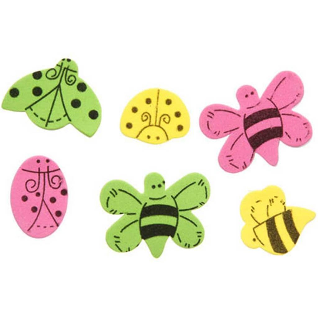 Foamies?® Stickers Ladybugs and Bees Pink, Green, Yellow 86 pieces 