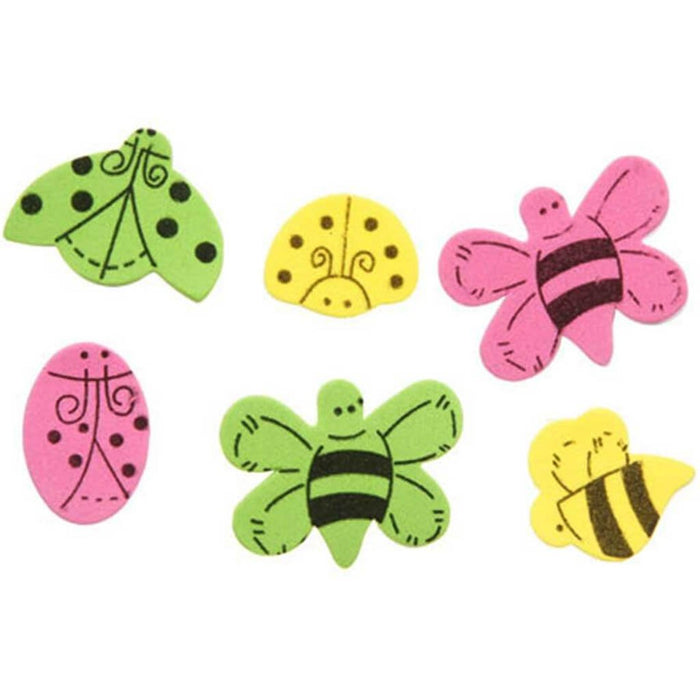 Foamies?® Stickers Ladybugs and Bees Pink, Green, Yellow 86 pieces 