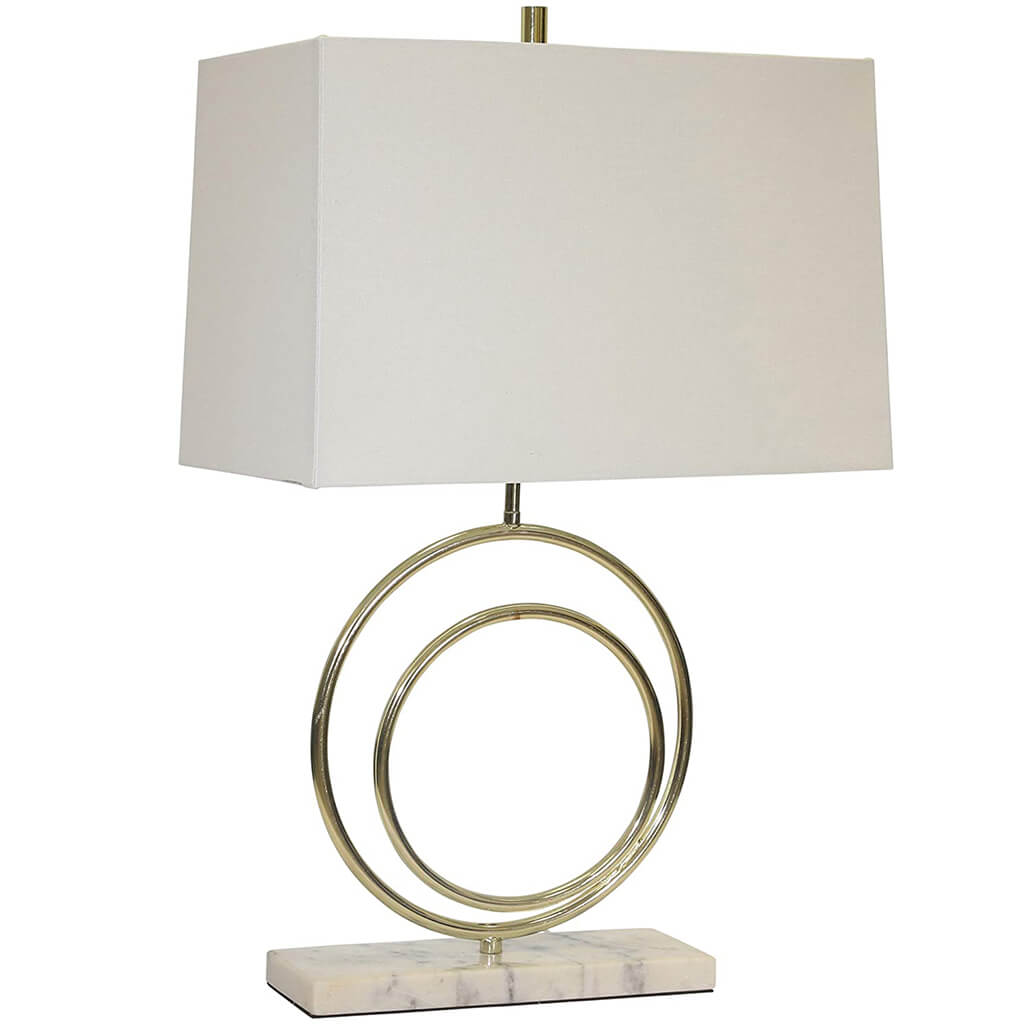 Table Lamp in Gold with White Shade 28in