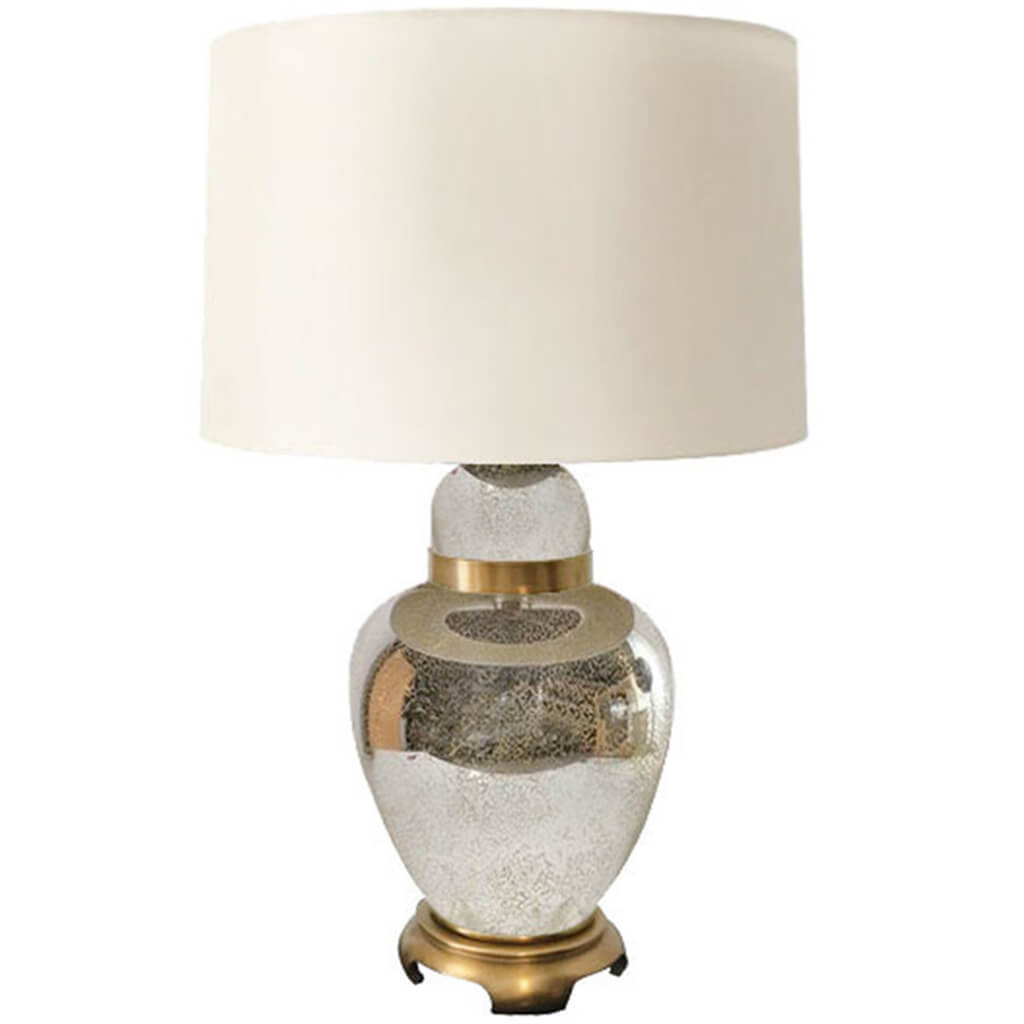 Glass Urn Table Lamp Mercury Glass 29in