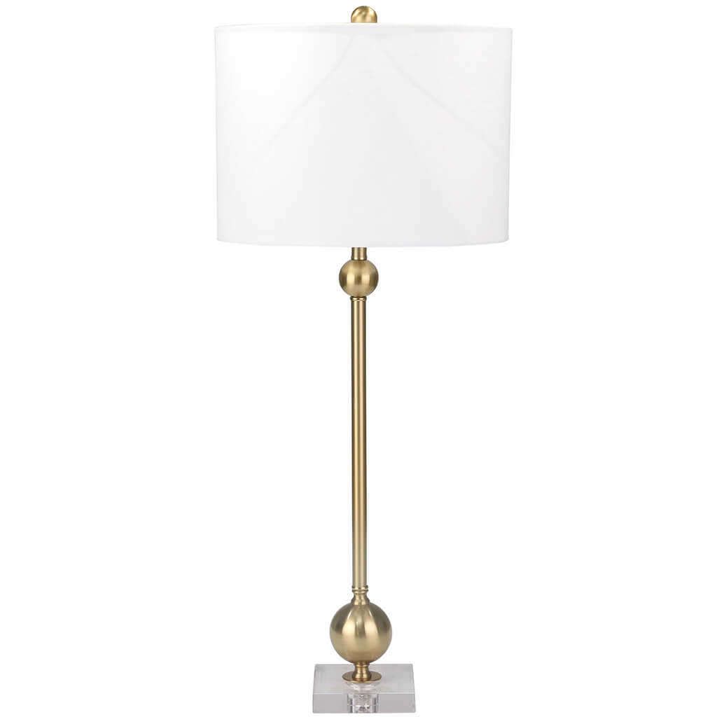 Metal Crystal Base Table Lamp Gold 35in