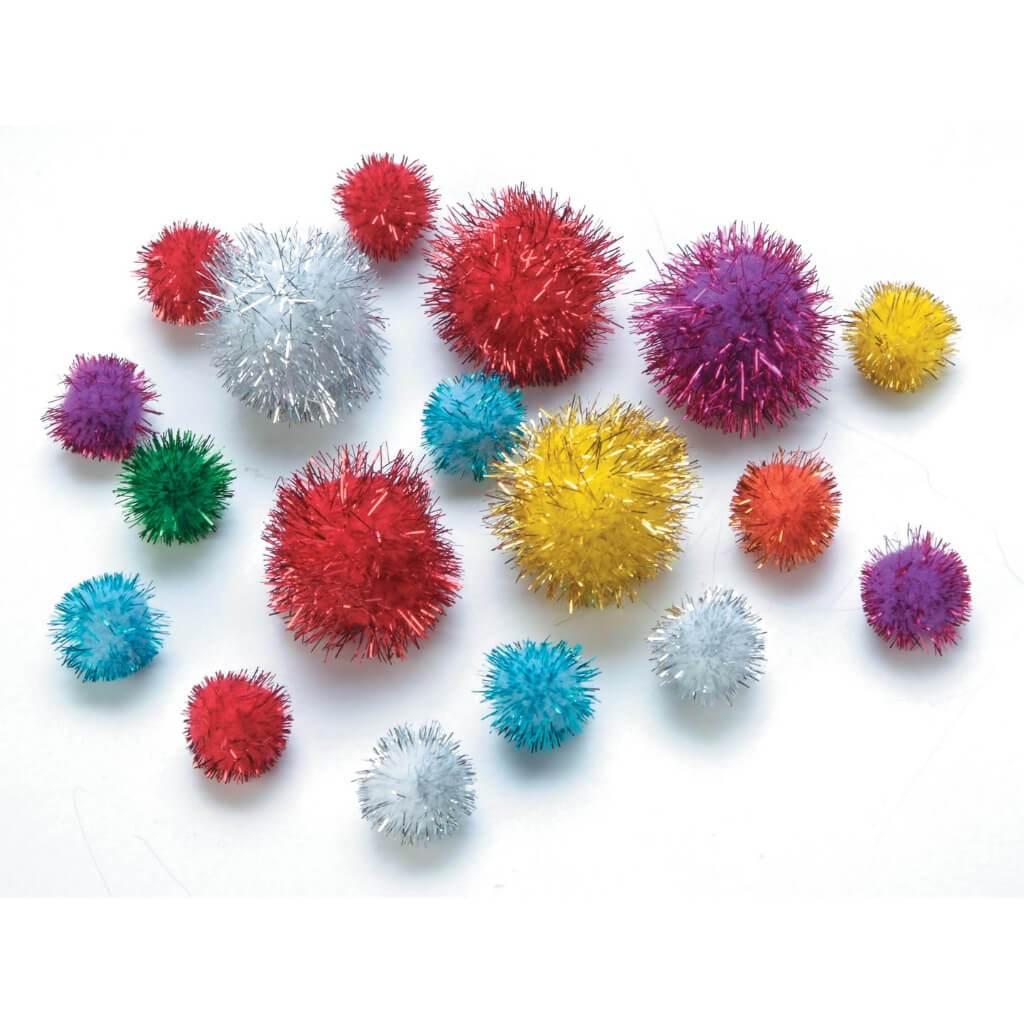 POM POMS GLITTER ASST. 25PCS 