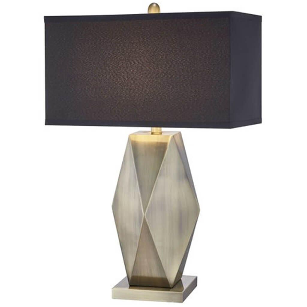 Multi-Faceted Table Lamp Metal Bronze 28in