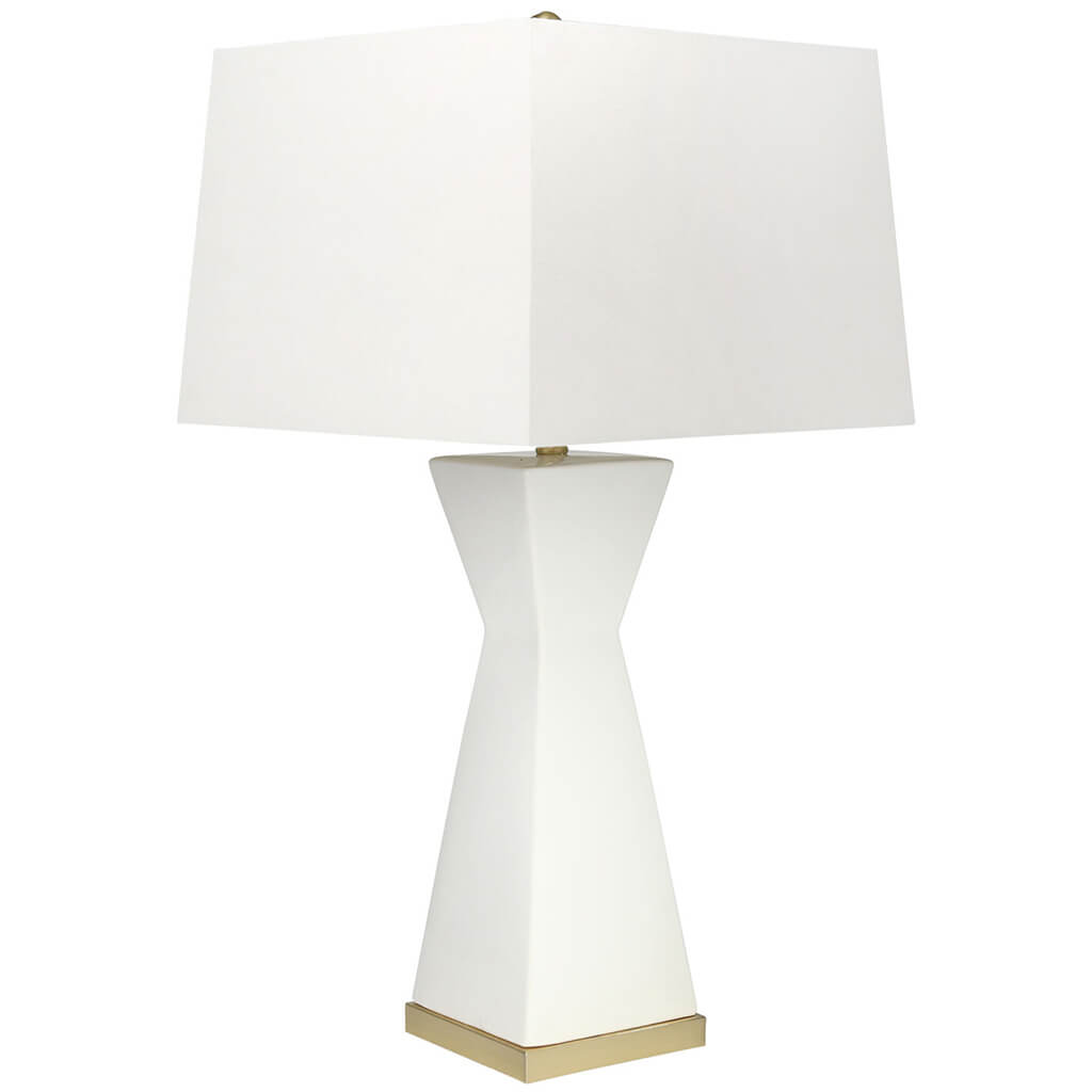 Ceramic Hourglass Table Lamp White 34in