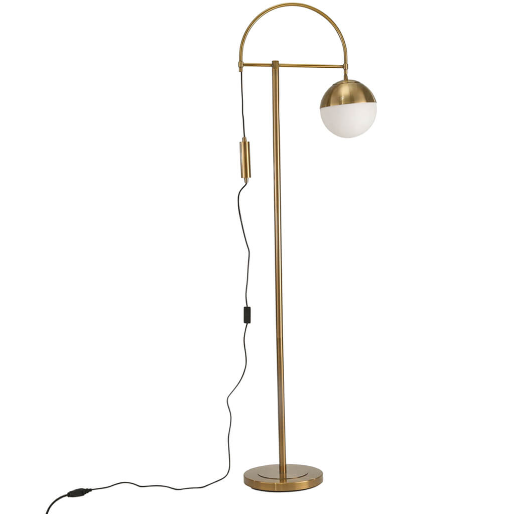 Gold Metal Floor Lamp 65in