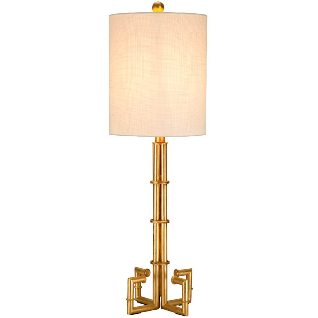 Metal Bamboo Look Table Lamp Gold 30in