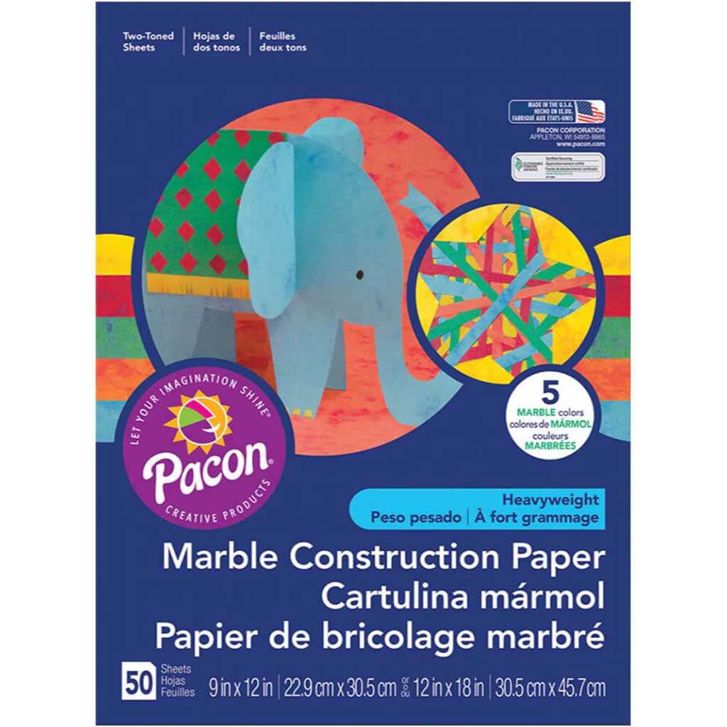 Marble Construction Paper Pad 9in x 12in