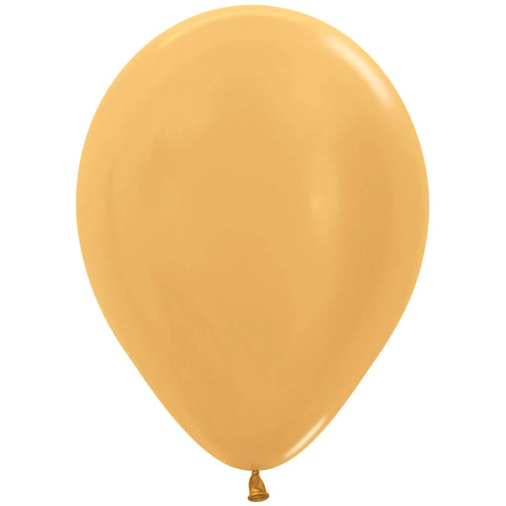 Standard Latex Balloon Mette Gold 12in