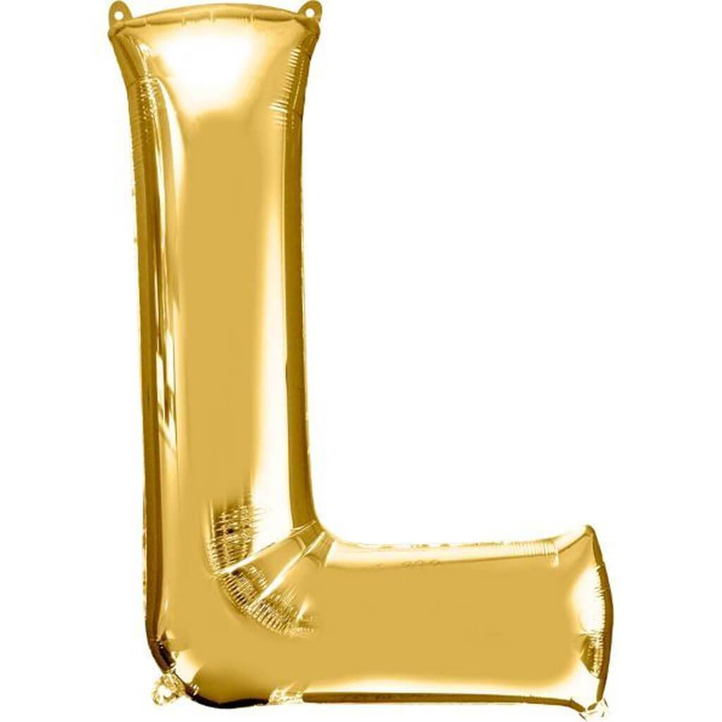 Mini Shape Foil Balloon Letter L 16in Gold