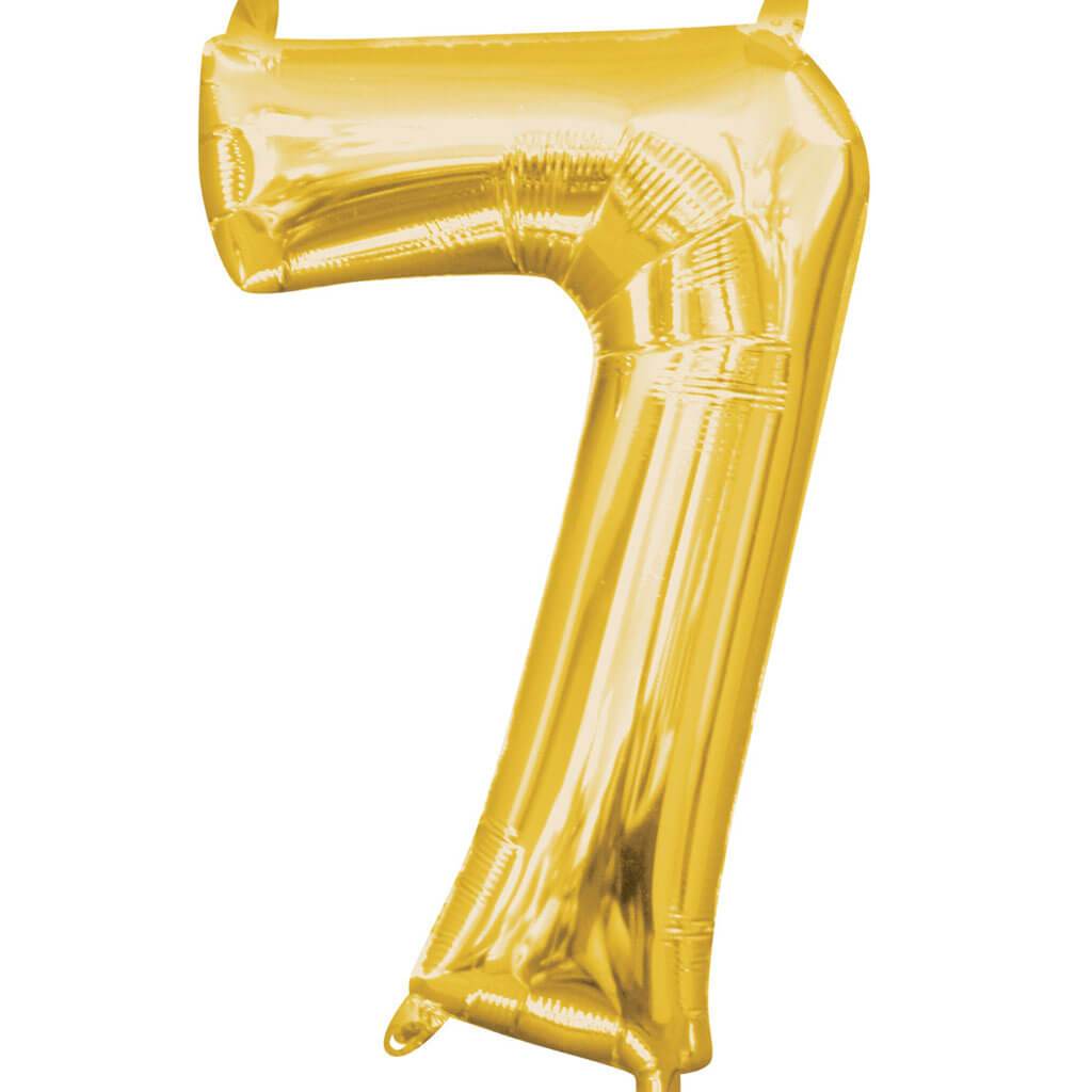 Mini Shape Foil Balloon Number 7 16in Gold