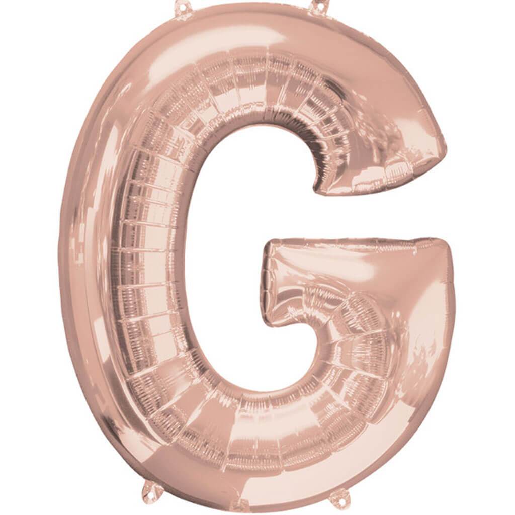 Mini Shape Foil Balloon Letter G 16in Rose Gold