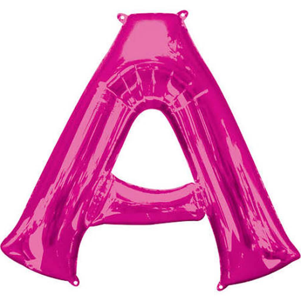 Mini Shape Foil Balloon Letter A 16in Pink