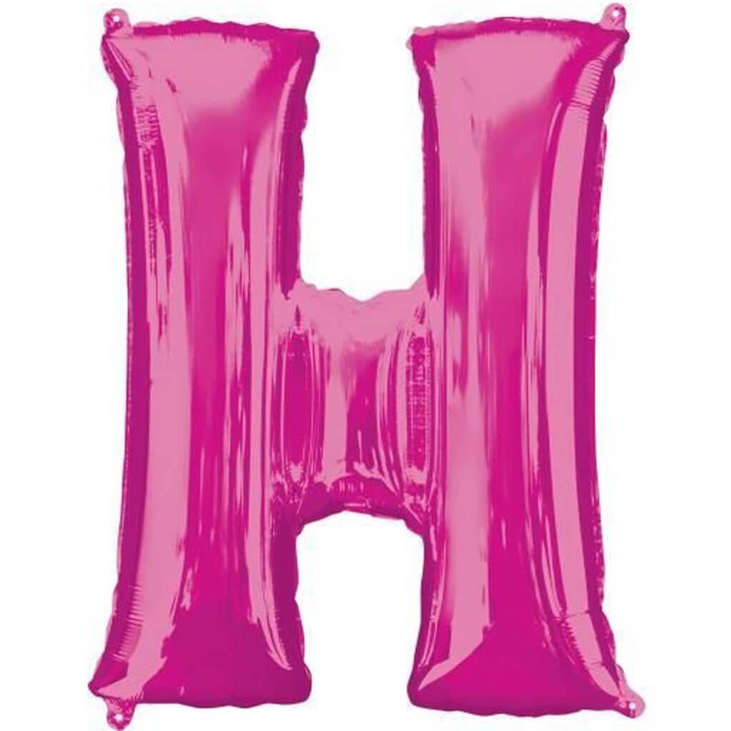 Mini Shape Foil Balloon Letter H 16in Pink