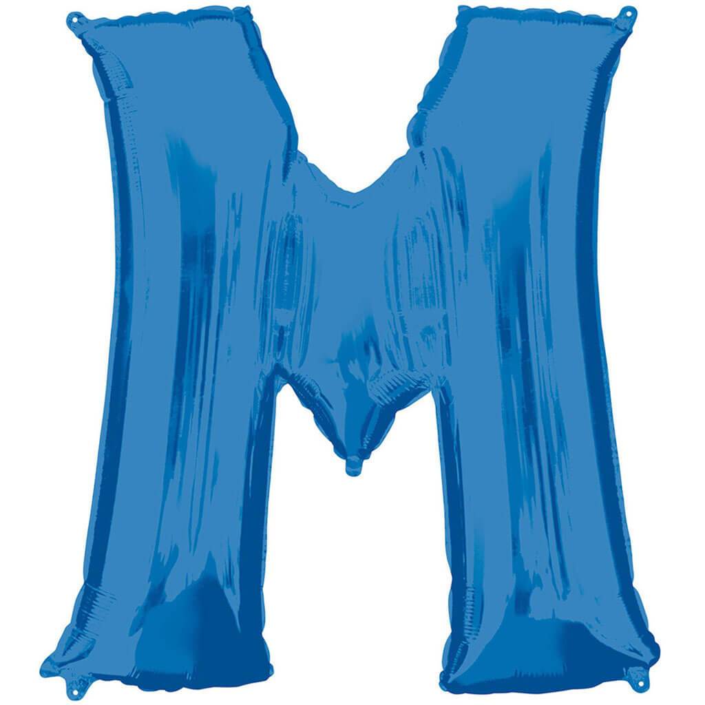 Mini Shape Foil Balloon Letter M 16in Blue