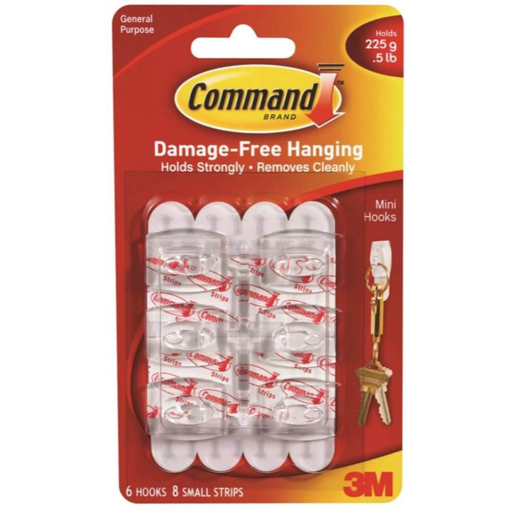 3M Command Micro Mini Clear Hooks 