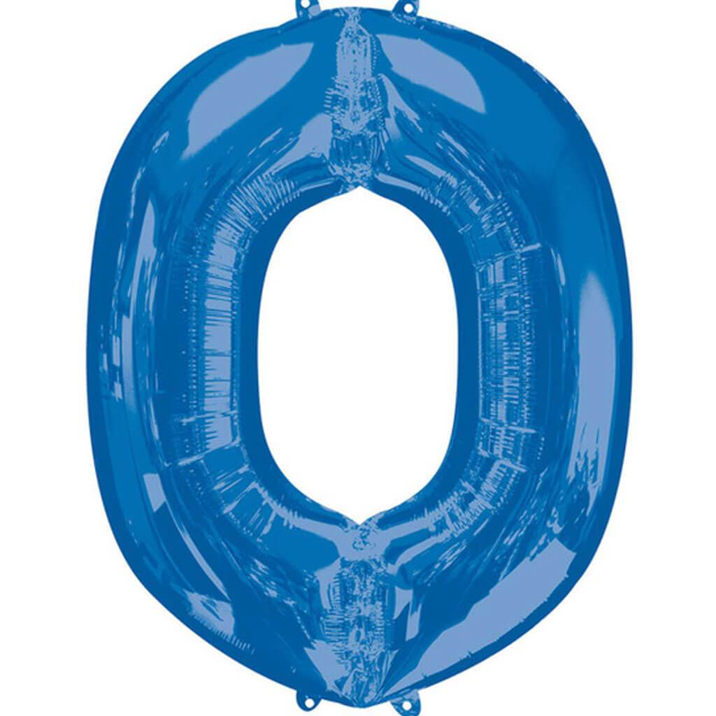 Mini Shape Foil Balloon Letter O 16in Blue