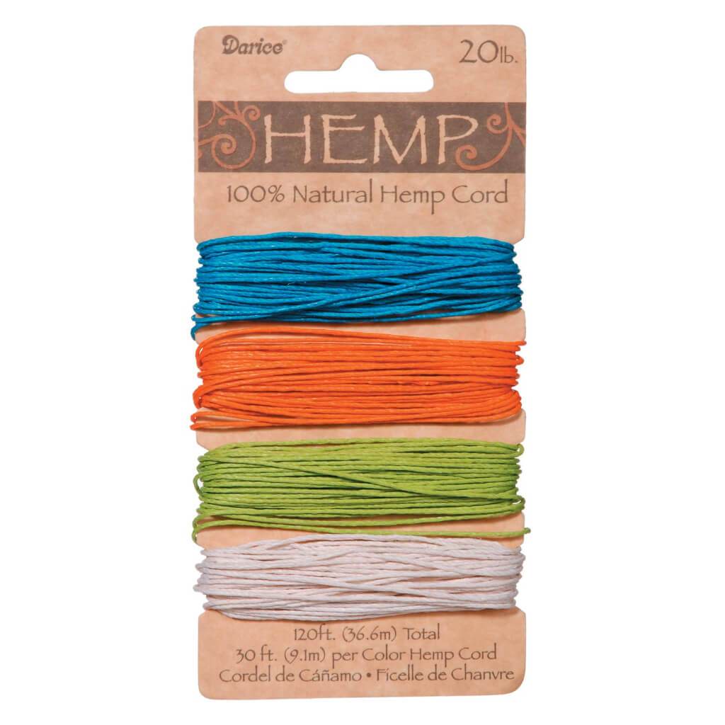 HEMP CORD SET ASST.BRIGHT COLOR 20LB 