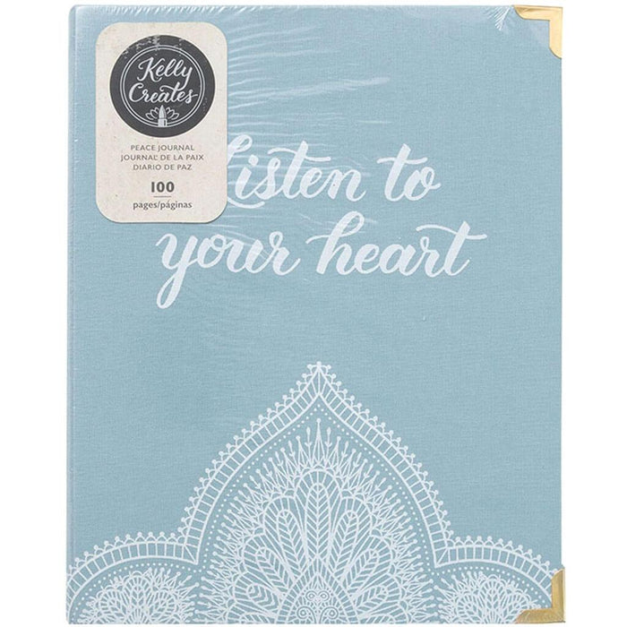 Kelly Creates-Peace Journal, blue, A5 diary with D Binding