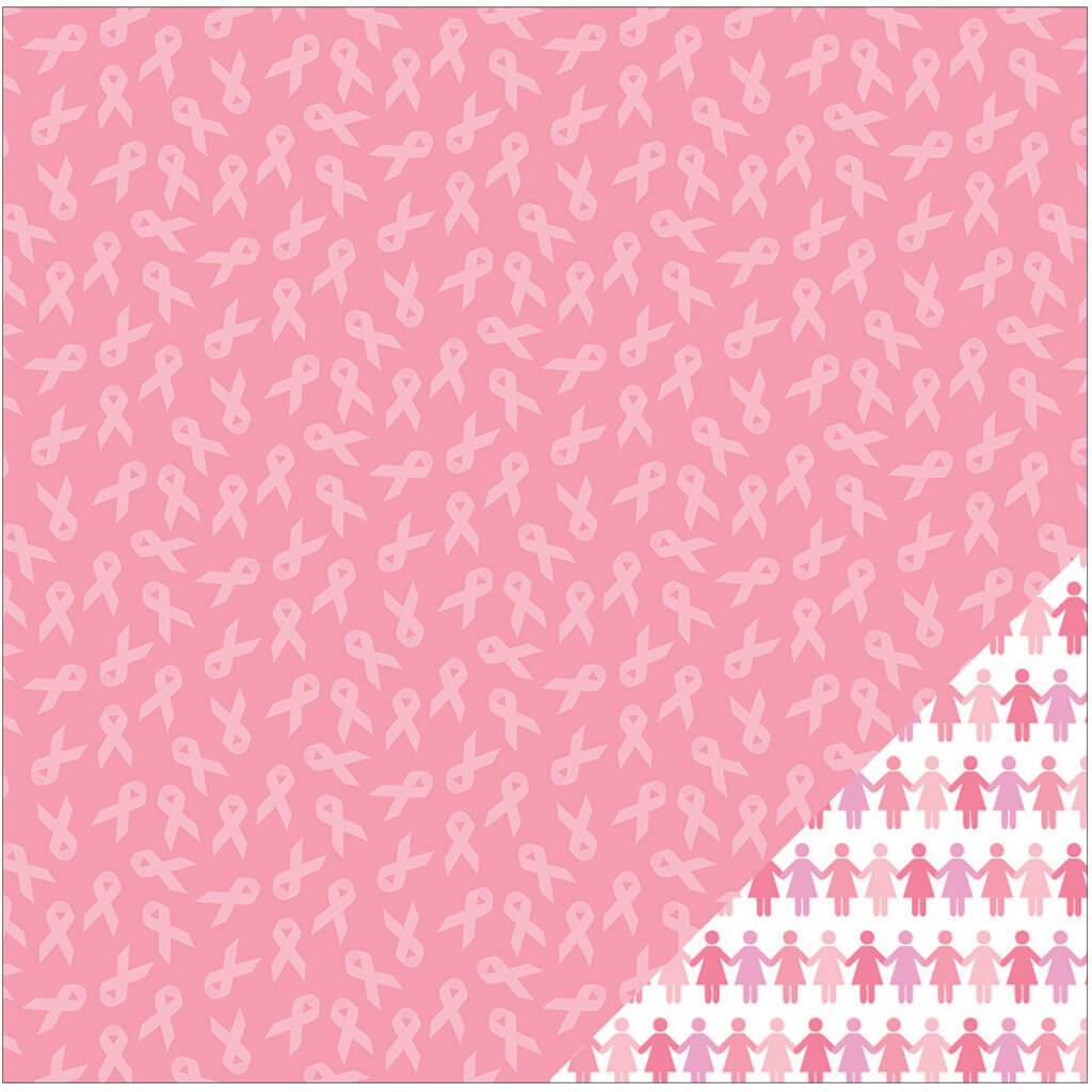 Cardstock Double-Sided Breast Cancer 12in x 12in Pink