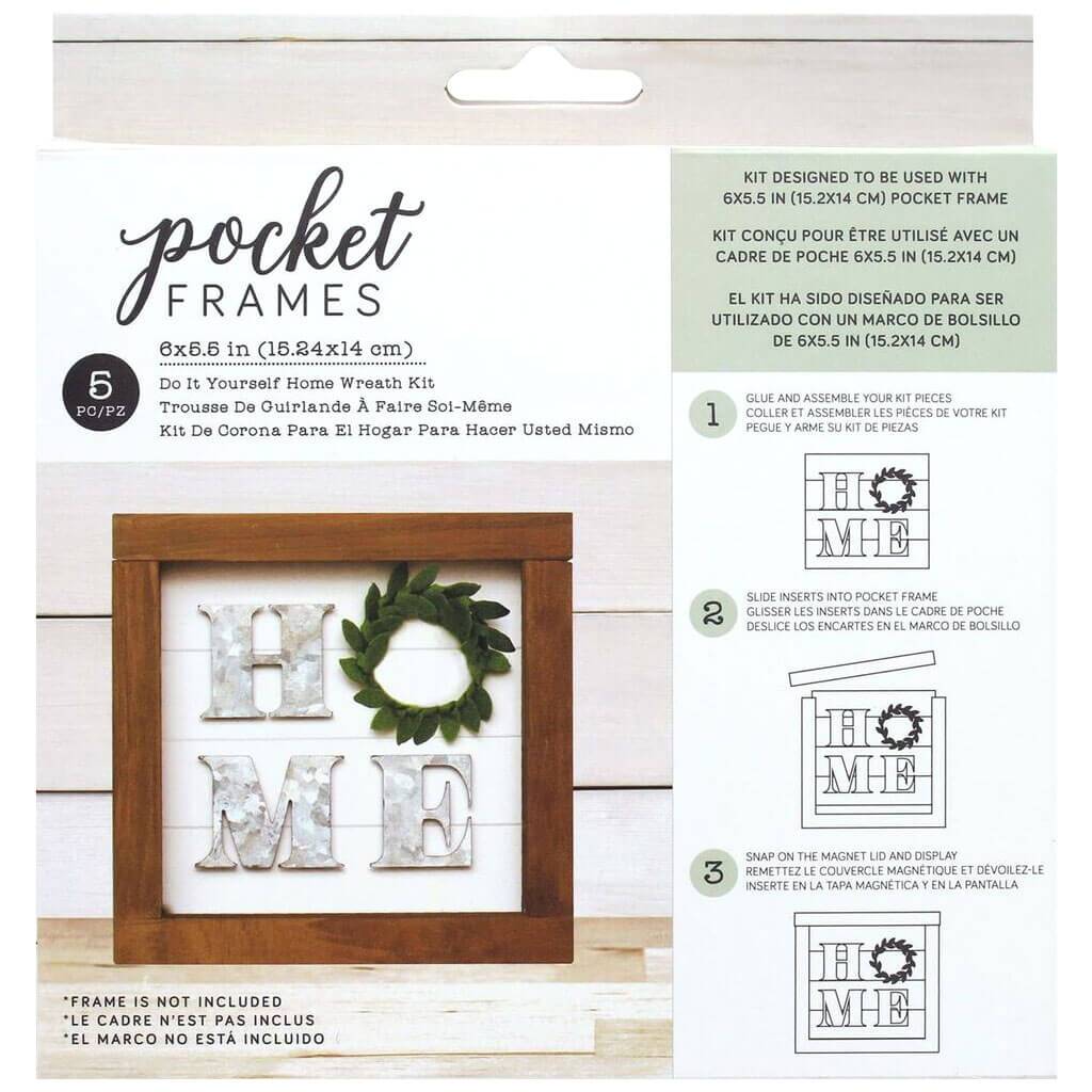 Home Wreath Do-It-Yourself Pocket Frame Kit 6in x 6in