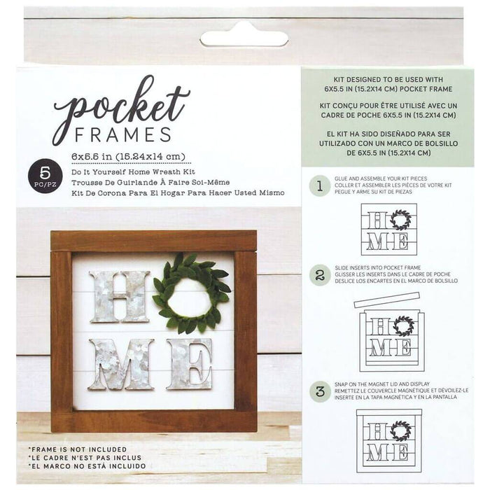 D2E Pocket Frame Do-It-Yourself Home Wreath Kit 6in x 5.5in