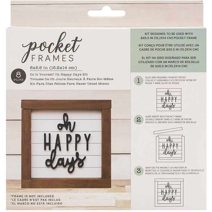 Pocket Frames Oh Happy Day DIY Kit 8 Pieces
