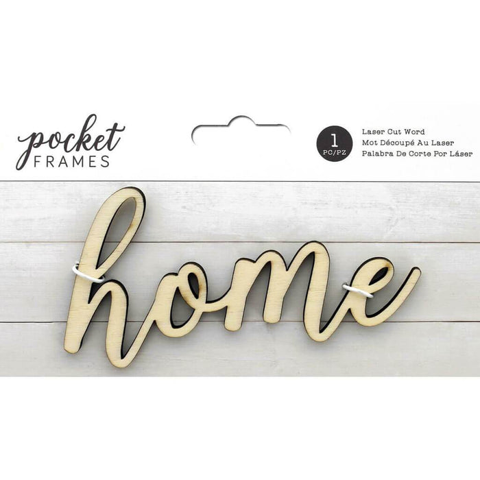 Pocket Frames Home Wood Word Laser Cut Decor