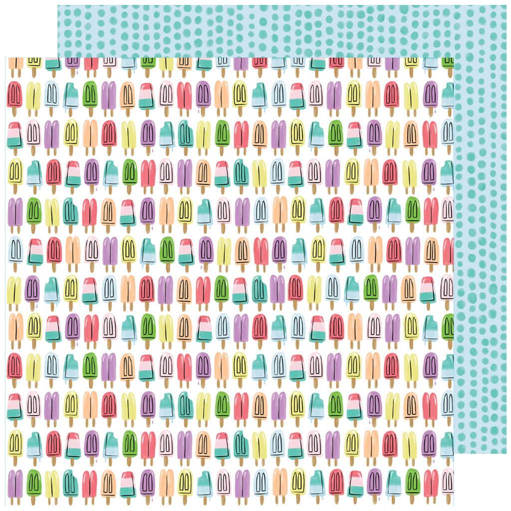 Cardstock Double-Sided Popsicle Summer 12in x 12in