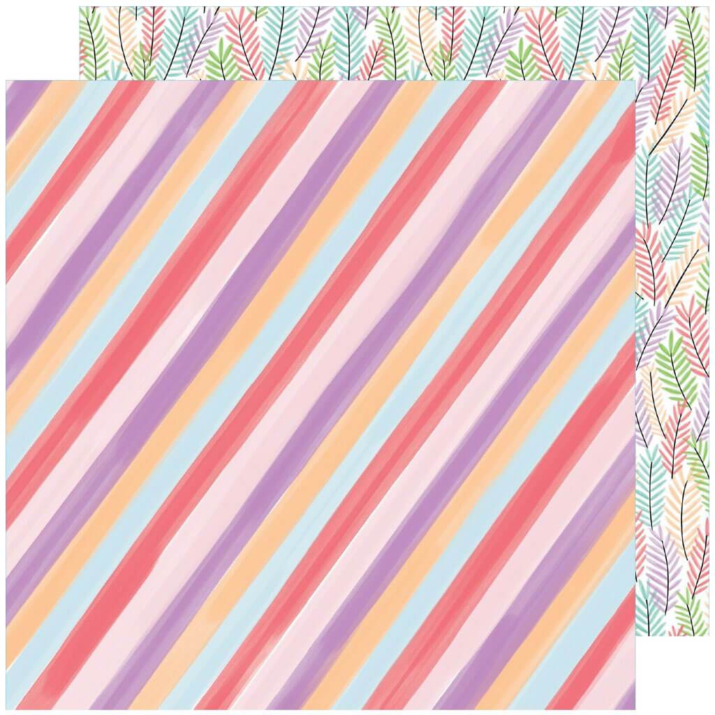 Cardstock Double-Sided Candy Stripe  12in x 12in