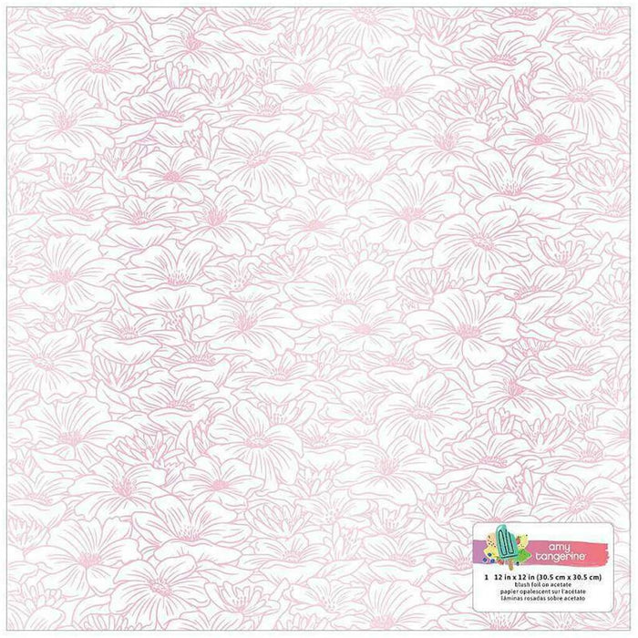 Amy Tangerine Stay Sweet Blush Foil on Acetate 12in x 12in