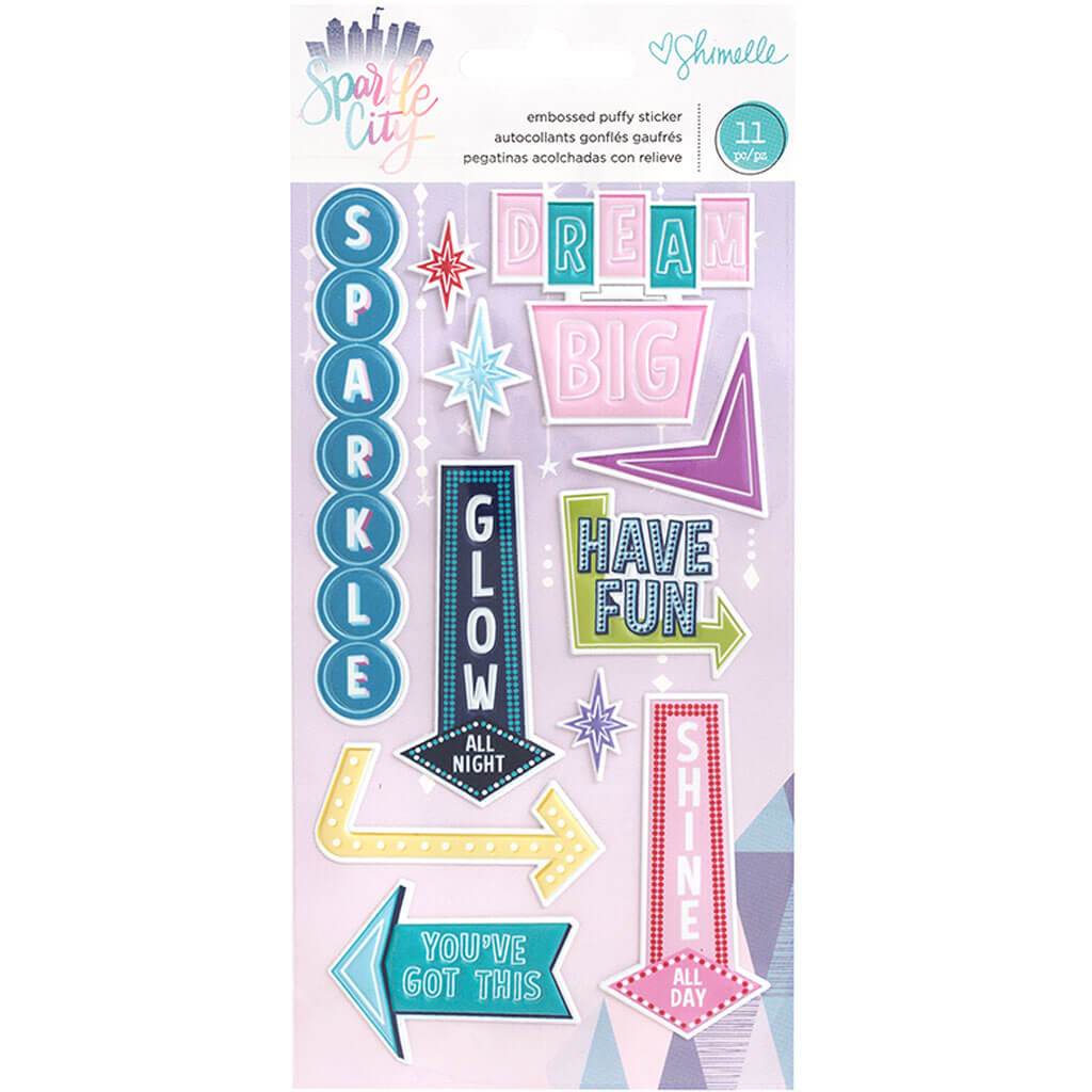 Shimelle Sparkle City Embossed Puffy Stickers