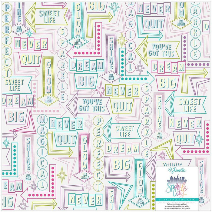 Shimelle Sparkle City Collection - Foil Accent in Vellum 12in x 12in